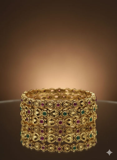 Antique Floral Stone Bangle